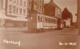 Archivfoto: Flensburg Straßenbahnlinie 3 mit Triebwagen 34 auf Apenrader Straße (1935)