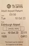 Erwachsene Hin/Rückfahrkarte für Edinburgh Trams (2023)