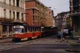 Halle (Saale) Straßenbahnlinie 3 mit Triebwagen 1092 auf Rannische Straße (1990)