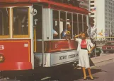 Postkarte: Detroit Citizens Railway mit Triebwagen 6 auf Washington Boulevard (1976)