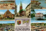 Postkarte: Flensburg Straßenbahnlinie 1 auf Große Straße (1965)