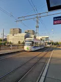 Zürich Regionallinie 12 mit Niederflurgelenkwagen 3080 am Glattpark Thurgauerstrasse (2023)