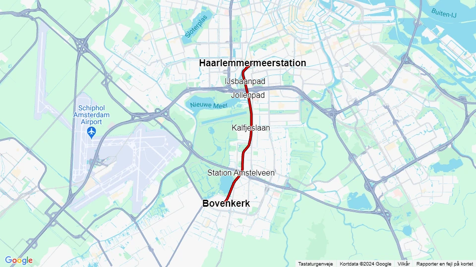 Amsterdam Museumslinie 30: Haarlemmermeerstation - Bovenkerk Linienkarte