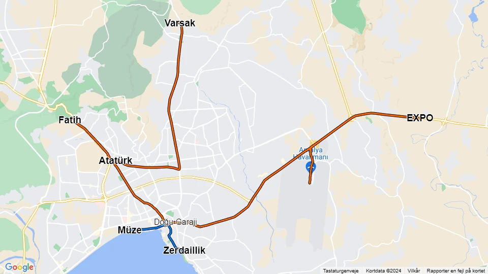Antalya Ulaşim Linienkarte