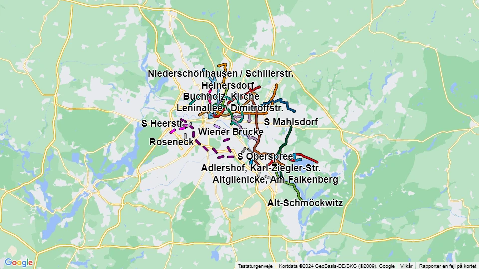 Berliner Verkehrsbetriebe (BVG) Linienkarte