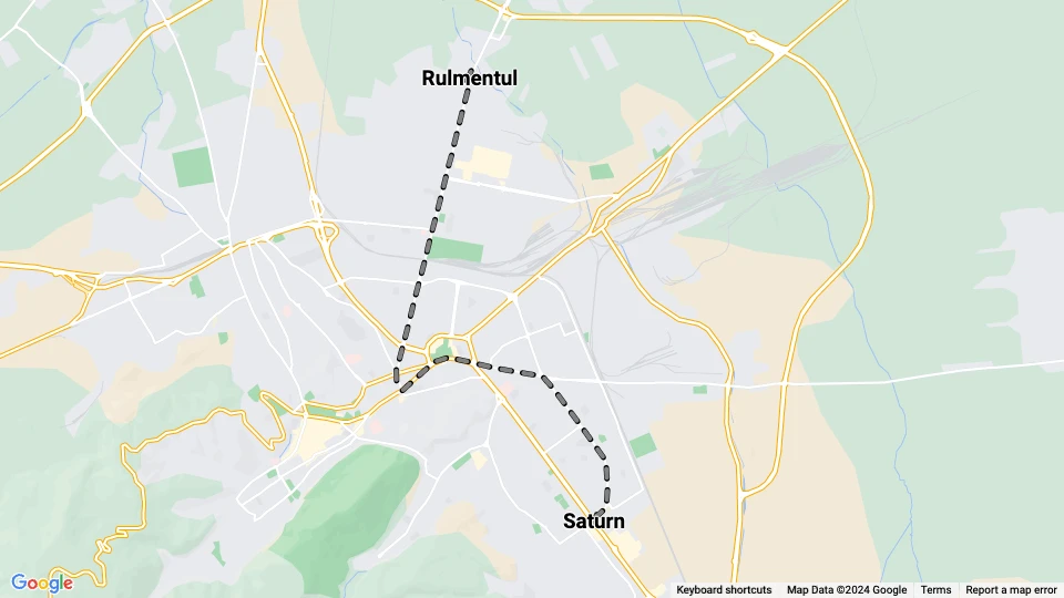 Braşov Straßenbahnlinie 101: Rulmentul - Saturn Linienkarte
