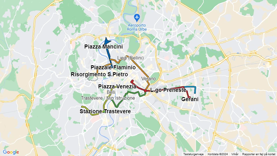 Bus-, Bahn- und Straßenbahn-Verkehrsbetrieb der Stadt Rom (ATAC) Linienkarte