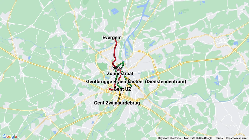 De Lijn in Gent Linienkarte
