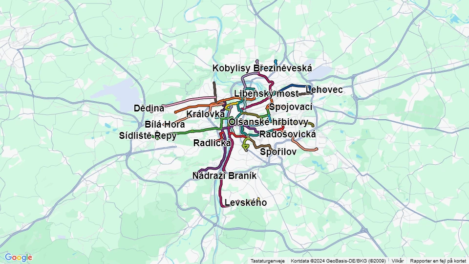 Dopravní podnik hlavního města Prahy (DPP) Linienkarte