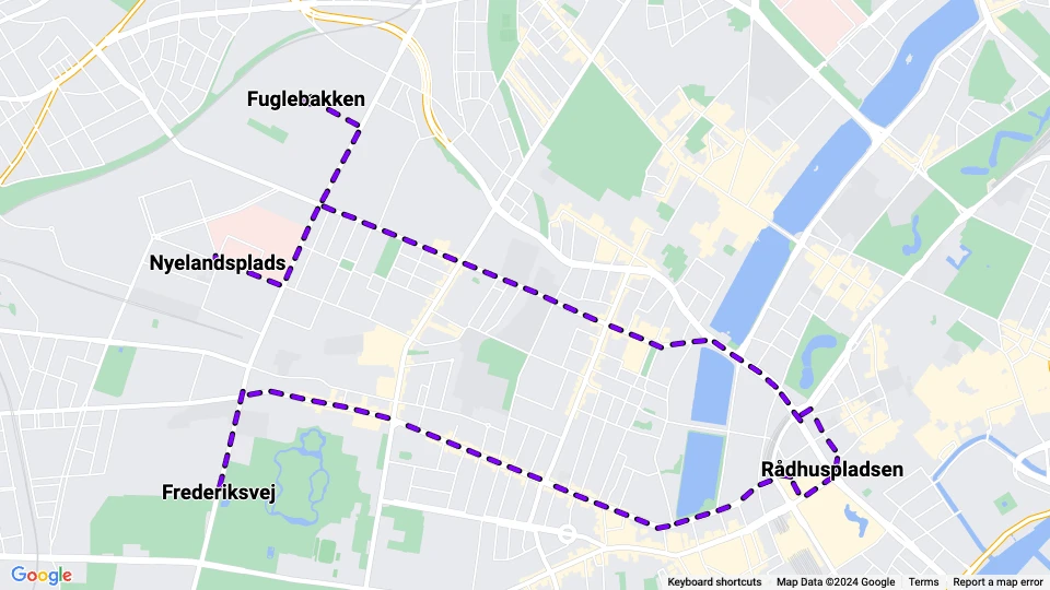 Frederiksberg Sporveje (FS) Linienkarte