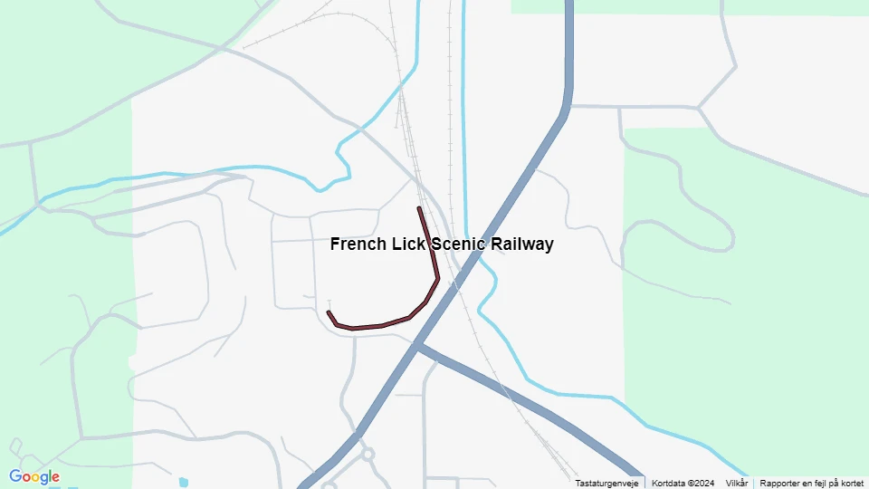 French Lick Scenic Railway Linienkarte