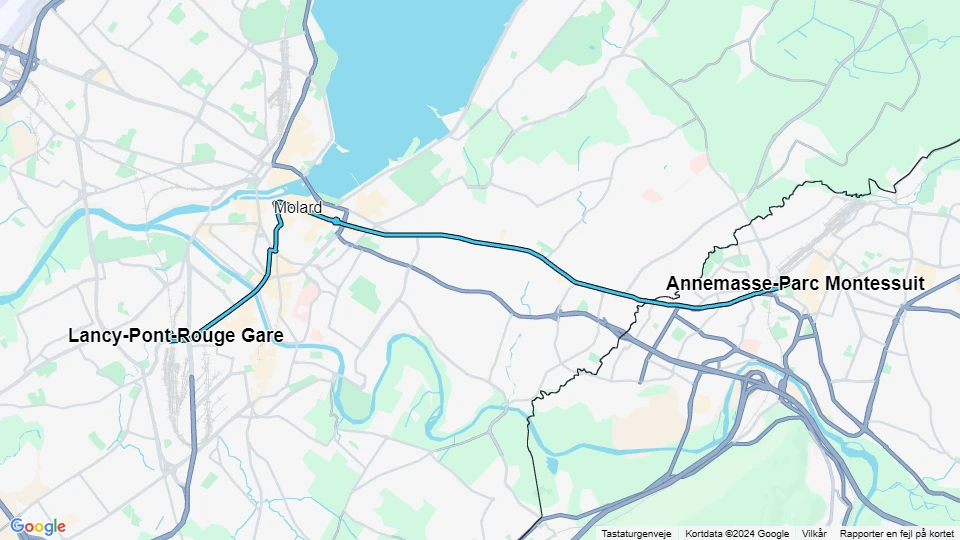 Genf Straßenbahnlinie 17: Lancy-Pont-Rouge Gare - Annemasse-Parc Montessuit Linienkarte