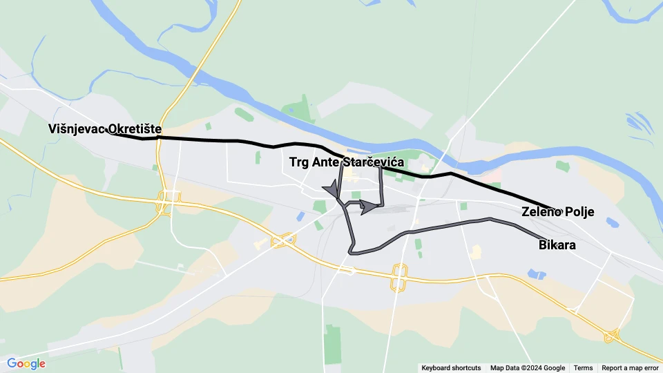 Gradski Prijevoz Putnika Osijek (GPP) Linienkarte