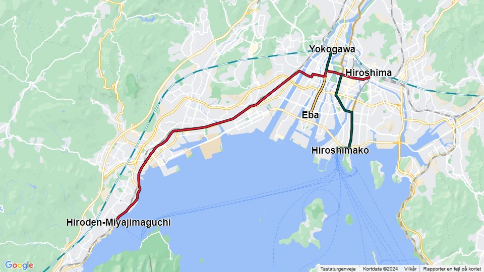 Hiroshima Electric Railway Linienkarte