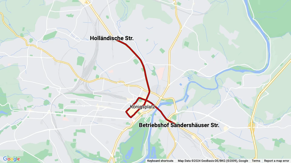 Kassel Oldtimer-Tram Linienkarte