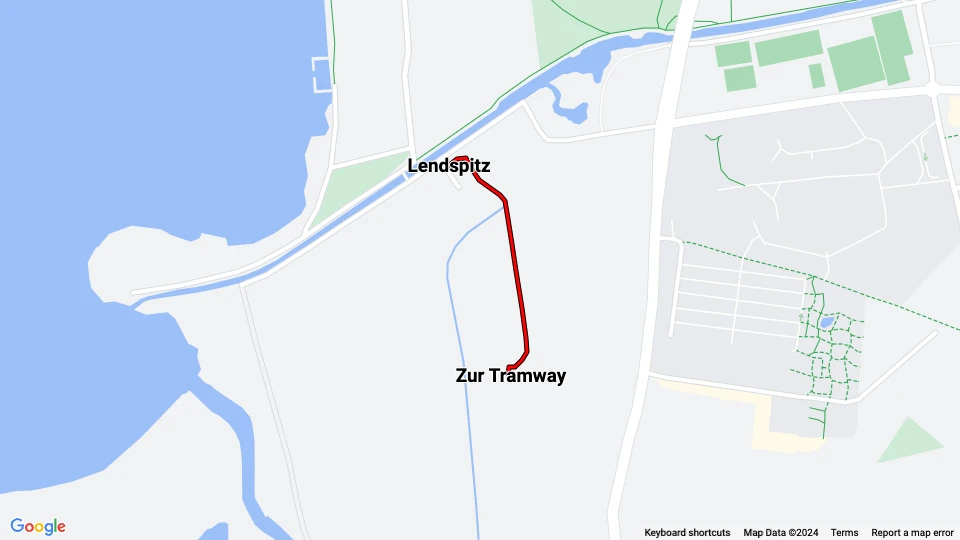 Klagenfurt am Wörthersee Lendcanaltramway: Lendspitz - Zur Tramway Linienkarte