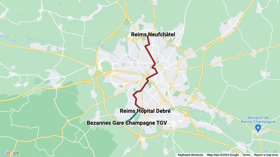 Mobilité agglomération Rémoise (MARS) Linienkarte