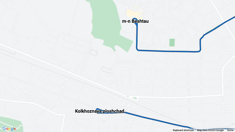 Pjatigorsk Straßenbahnlinie 7: Kolkhoznaya ploshchad - m-n Beshtau Linienkarte