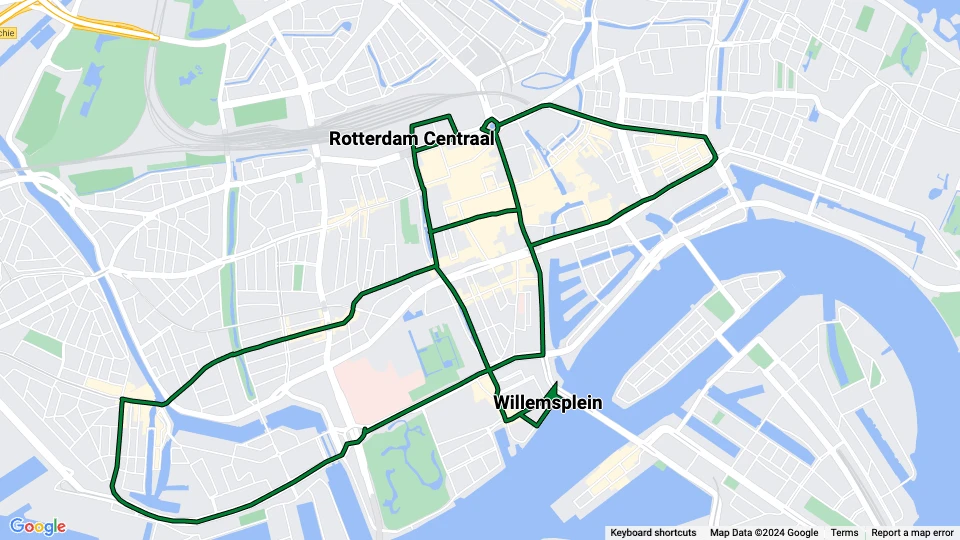 Rotterdams Openbaar Vervoer Museum en Exploitatie van Oldtimers (RoMeO) Linienkarte