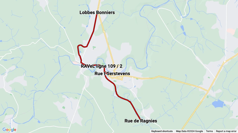 Tramway Historique Lobbes-Thuin Linienkarte