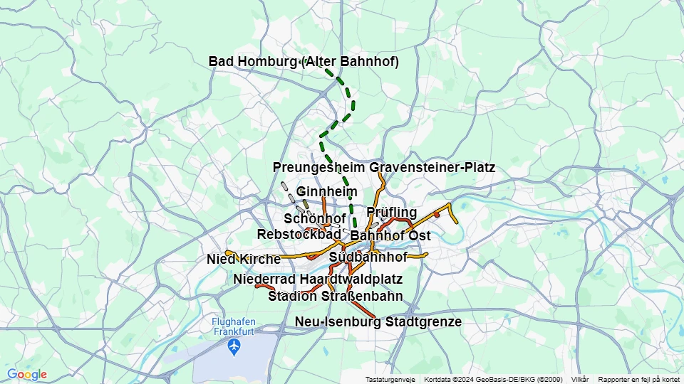 Verkehrsgesellschaft Frankfurt am Main (VGF) Linienkarte