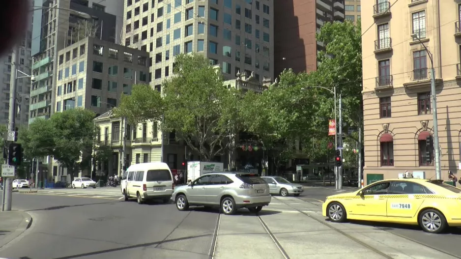 Melbourne Trams - Route 12 Tram Drivers View December 2014