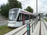Aarhus Stadtbahn Linie L2 mit Niederflurgelenkwagen 1102-1202 am Olof Palmes Alle (2022)