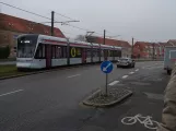 Aarhus Stadtbahn Linie L2 mit Niederflurgelenkwagen 1103-1203 auf Nørreport (2019)