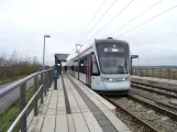 Aarhus Stadtbahn Linie L2 mit Niederflurgelenkwagen 1107-1207 am Gl. Skejby (2022)