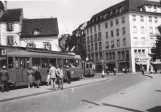 Archivfoto: Basel Straßenbahnlinie 6 am Barfüsserplatz (1951)
