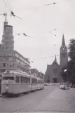 Archivfoto: Brüssel Straßenbahnlinie 16 mit Gelenkwagen 840 auf Chaussée d'Ixelles (1962)