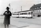Archivfoto: Dortmund Straßenbahnlinie 401 mit Beiwagen 650 nahe bei Hauptbahnhof (1928)