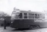 Archivfoto: Malmö Straßenbahnlinie 4 mit Triebwagen 74 am Limhamn Linnégaten (1973)