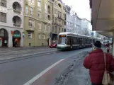 Augsburg Straßenbahnlinie 1 mit Niederflurgelenkwagen 872nah Königsplatz (2010)