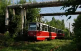 Awdijiwka Straßenbahnlinie 2 mit Triebwagen 061 am Depot Tramvaynoe depo (2012)