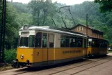 Bad Schandau Kirnitzschtal 241 mit Triebwagen 2 nahe bei Nasser Grund (1996)