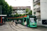 Basel Straßenbahnlinie 6 mit Niederflurgelenkwagen 314 am Riehen Grenze (2003)