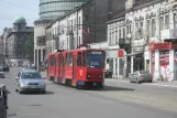 Beograd Straßenbahnlinie 13 mit Gelenkwagen 362 auf Karađorđeva (2008)