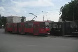 Beograd Straßenbahnlinie 3 mit Gelenkwagen 351 auf Savski Trg (2008)
