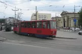 Beograd Straßenbahnlinie 7 mit Gelenkwagen 390 auf Savski Trg (2008)
