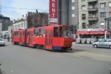Beograd Straßenbahnlinie 9 mit Gelenkwagen 363nah Ekonomski Fakultet (2008)