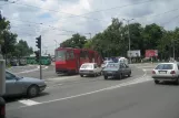 Beograd Straßenbahnlinie 9 mit Gelenkwagen 605nah RK Beograđanka (2008)