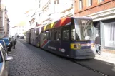 Berlin Straßenbahnlinie 27 mit Niederflurgelenkwagen 1066nah Freiheit (2012)