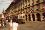 Bern Straßenbahnlinie 3 mit Triebwagen 126 auf Spitalgate (1982)