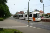 Bielefeld Straßenbahnlinie 2 mit Gelenkwagen 5006 "Amt Jöllenbeck" am Prießallee (2016)