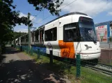 Bielefeld Straßenbahnlinie 4 mit Gelenkwagen 5008 "Amt Dornberg" am Lohmannshof (2022)