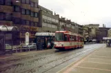 Bochum Straßenbahnlinie 302 mit Gelenkwagen 305 am Hauptbahnhof (1988)