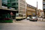 Brandenburg an der Havel Zusätzliche Linie 2 mit Gelenkwagen 180 in der Kreuzung Steinstraße/Neustädtischer Markt (2001)