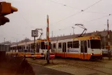 Braunschweig Gelenkwagen 8150 am Depot Helmstedter Straße (1991)