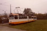 Braunschweig Straßenbahnlinie 1 mit Gelenkwagen 7754 am Hauptbahnhof (1988)